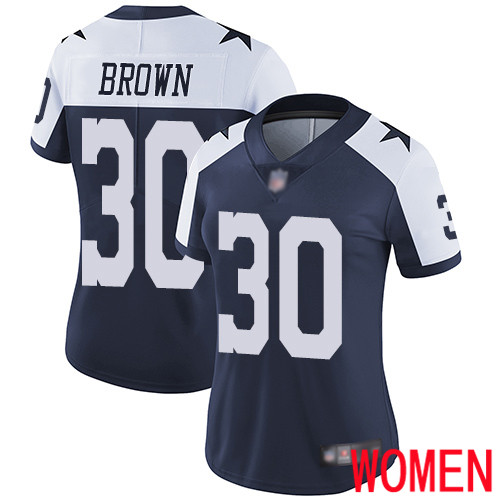 Women Dallas Cowboys Limited Navy Blue Anthony Brown Alternate #30 Vapor Untouchable Throwback NFL Jersey->women nfl jersey->Women Jersey